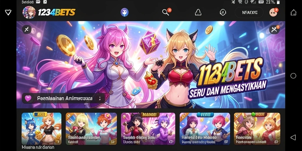 Gameplay seru dalam 1234BETS dengan karakter Anime favorit.