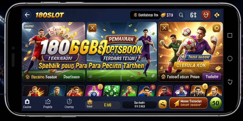 Tampilan menarik pada aplikasi 180SLOT saat bertaruh olahraga.