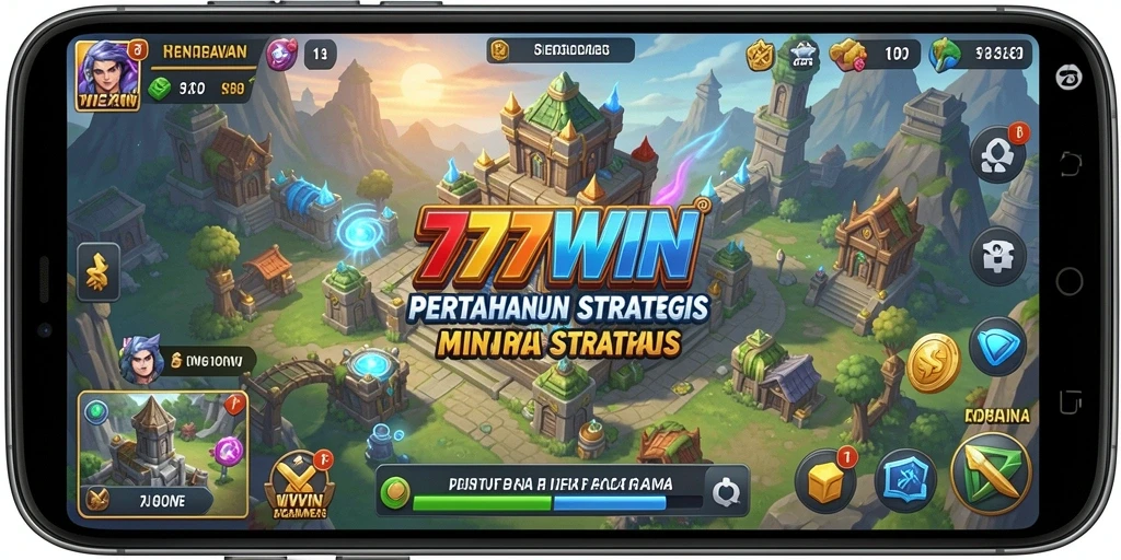 Screenshot 777WIN menampilkan aksi seru game Tower Defense.