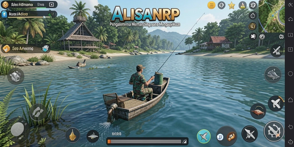Gameplay menampilkan pengalaman memancing yang mengasyikkan dan interaksi sosial.
