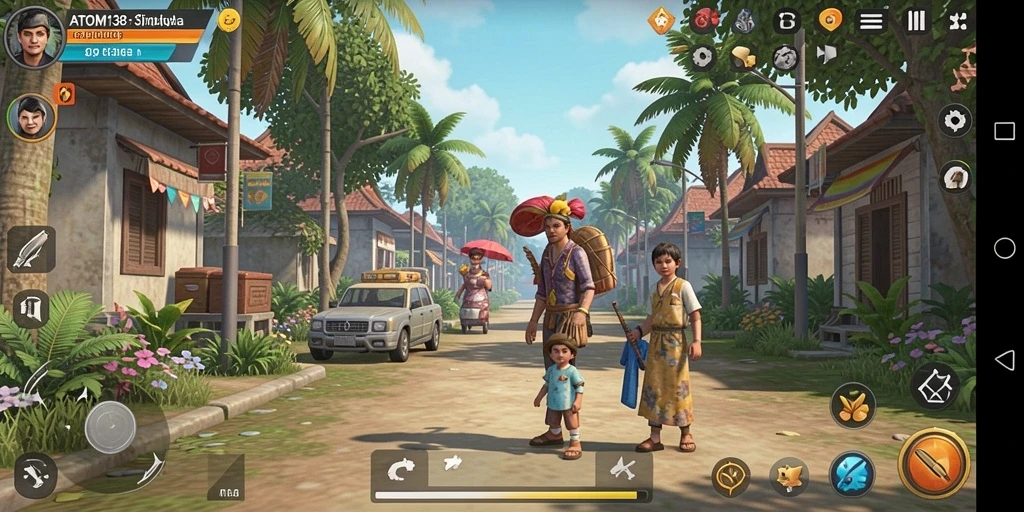 Tampilan gameplay ATOM138 menampilkan aktivitas simulasi yang mendalam.