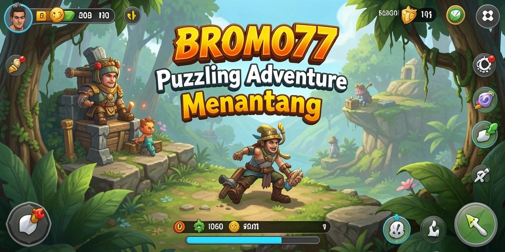 Tampilan gameplay BROMO77 yang menantang dan penuh warna.