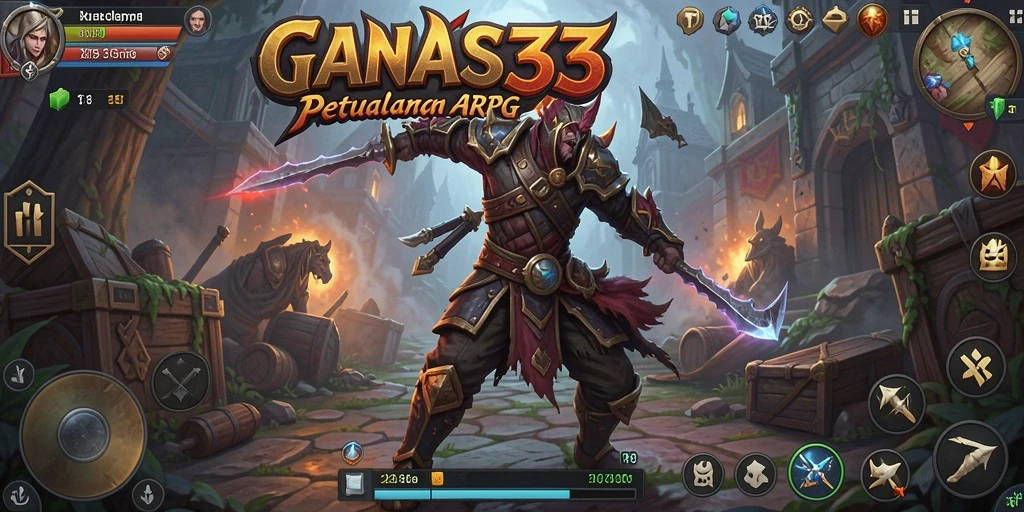 Tangkapan layar gameplay mendebarkan di GANAS33 dengan monster dan pertarungan seru.