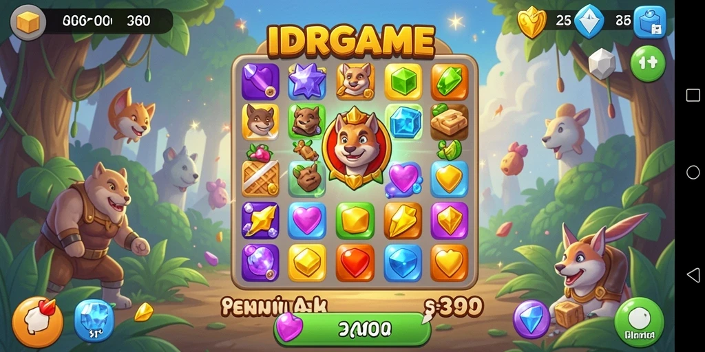 Screenshot gameplay menampilkan suasana seru dalam menyelesaikan tantangan Match-3.
