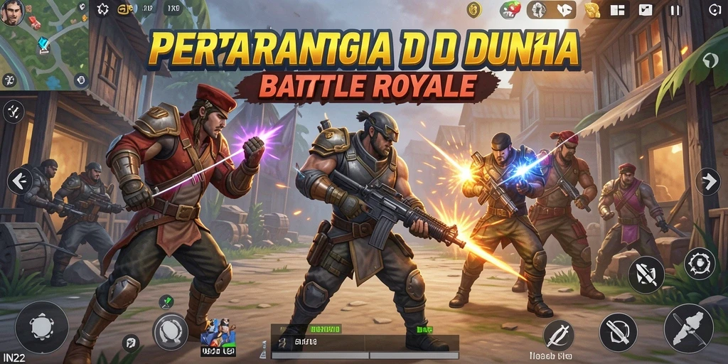 Gameplay seru dalam pertempuran Battle Royale yang mendebarkan.