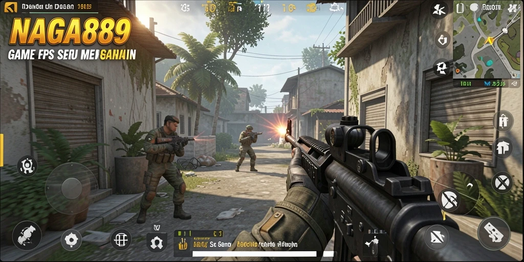 Screenshot utama NAGA889 menampilkan aksi seru dalam gameplay FPS.
