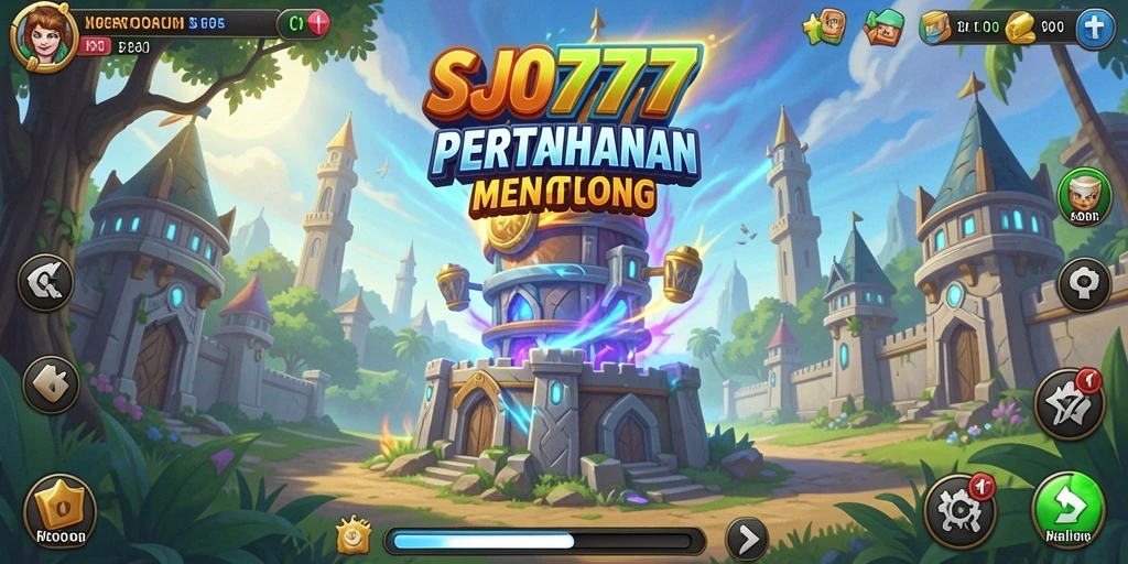 Screenshot dari gameplay SJO777 yang menunjukkan pertahanan menara yang efektif.